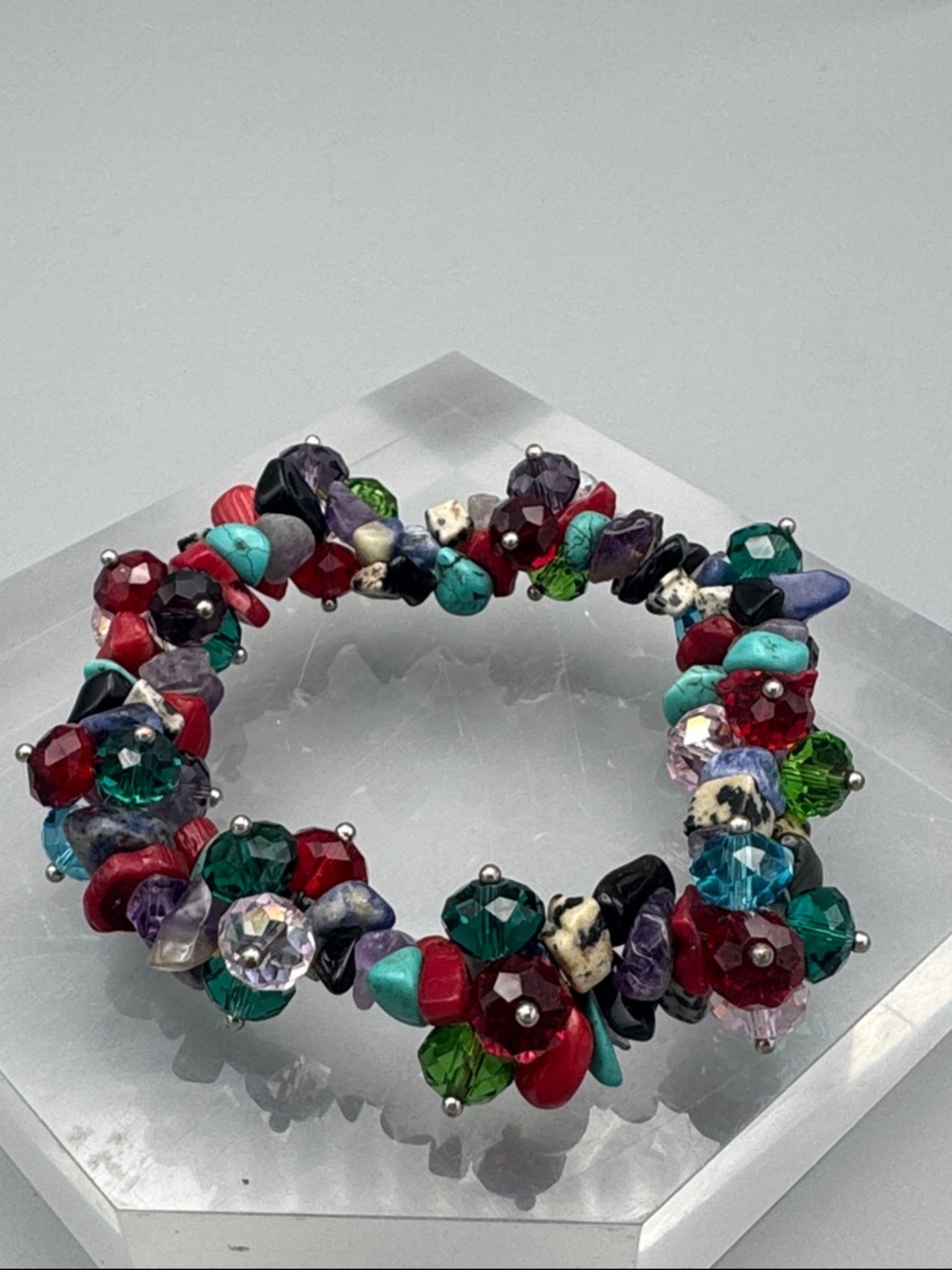 Multi-Color Beaded Statement Bracelet - Picture 3 of 5